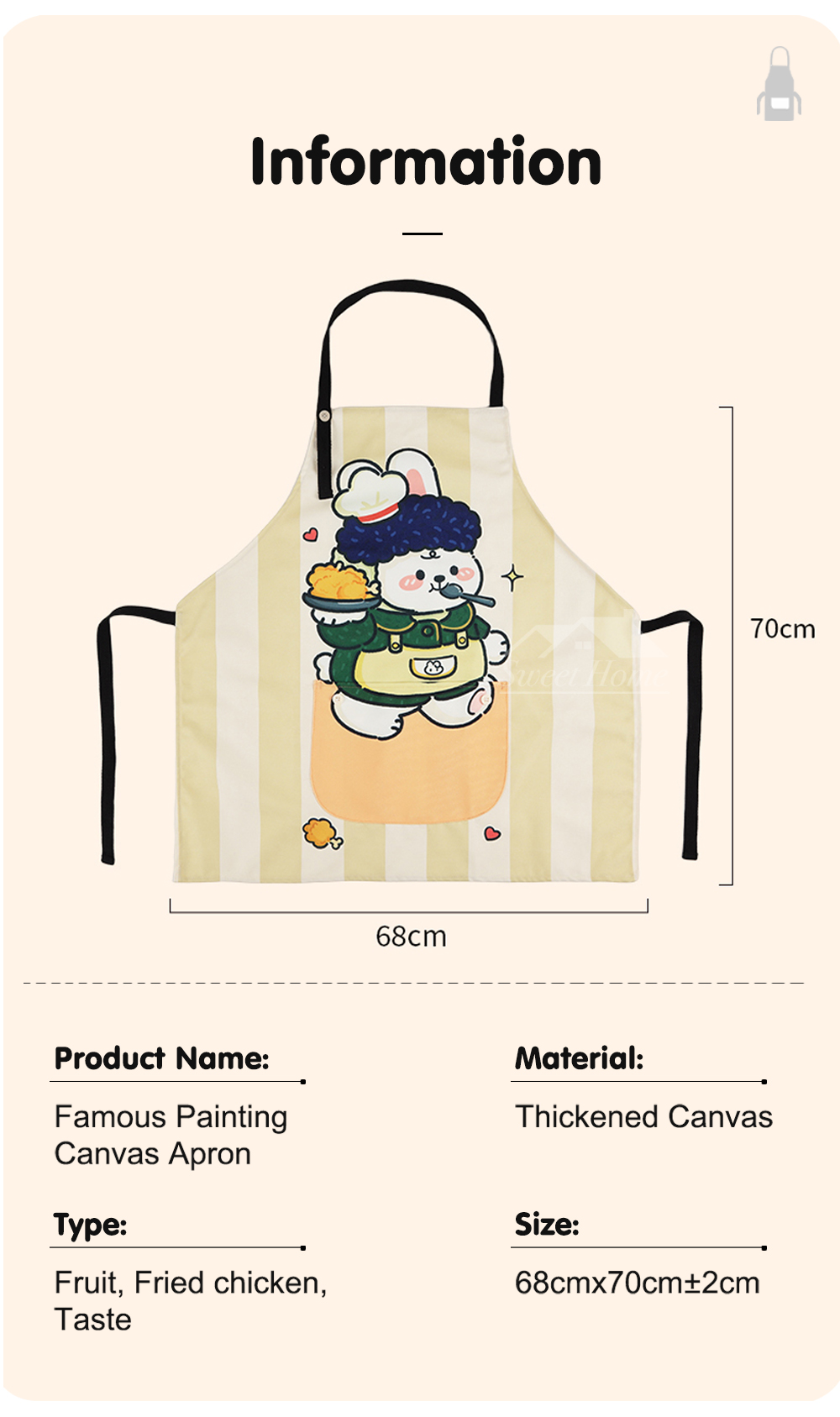 Famous Painting Canvas Apron-8